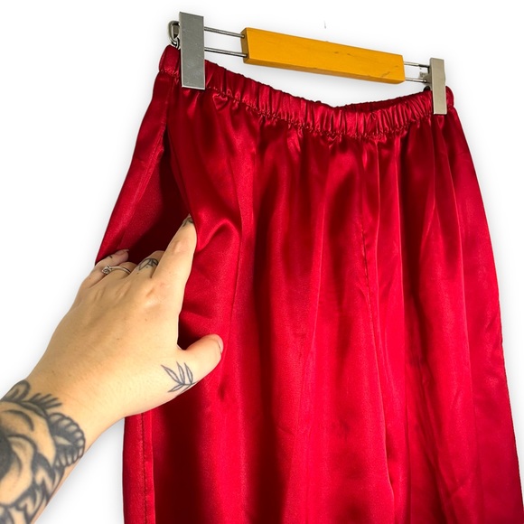 Vintage Floral Satin Matching Shirt & Pants Set - Picture 9 of 11